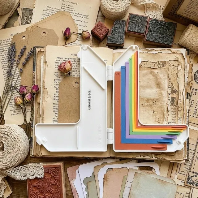 Ensemble de guides d'alignement pour travaux manuels en papier avec étui