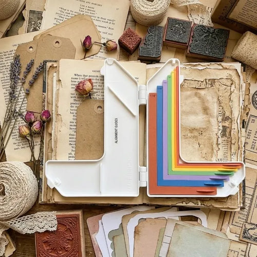 Ensemble de guides d'alignement pour travaux manuels en papier avec étui