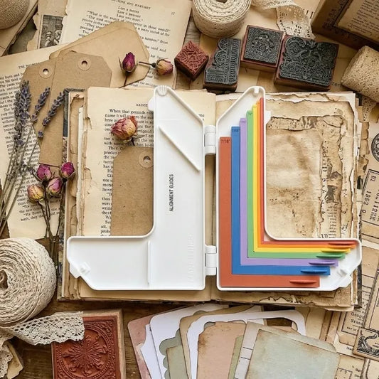 Ensemble de guides d'alignement pour travaux manuels en papier avec étui