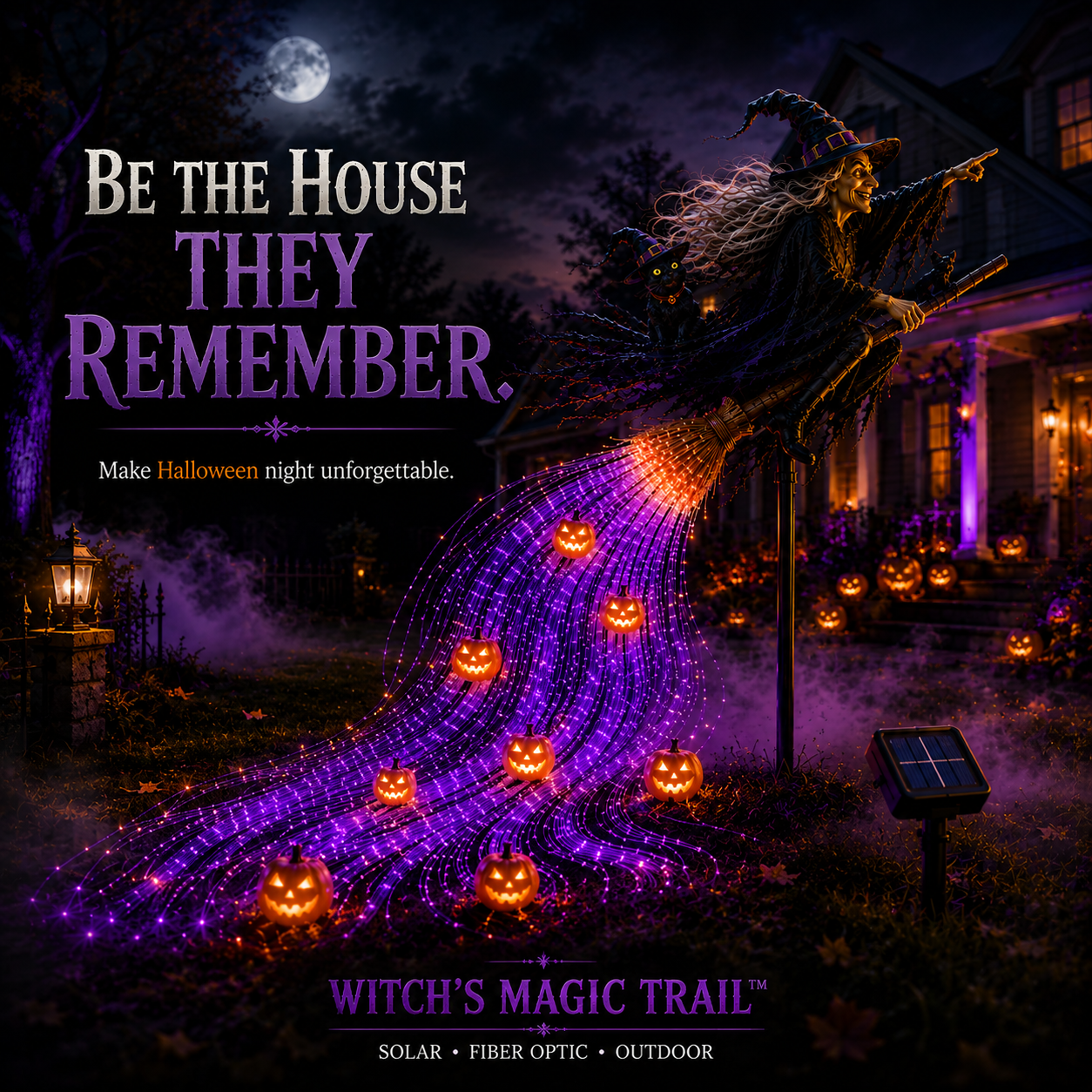 🎃 HALLOWEEN MAGIC SALE  50% OFF - Witch’s Magic Trail™ ✨ Solar Fiber Optic Yard Light