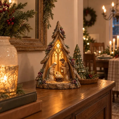 ⏰ LAST DAY 50% OFF - Old-World Lighted Nativity Trees