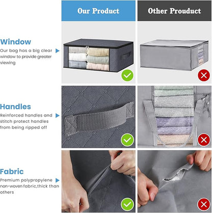 Bags Foldable Storage Box with Large Clear Window Sturdy Handles