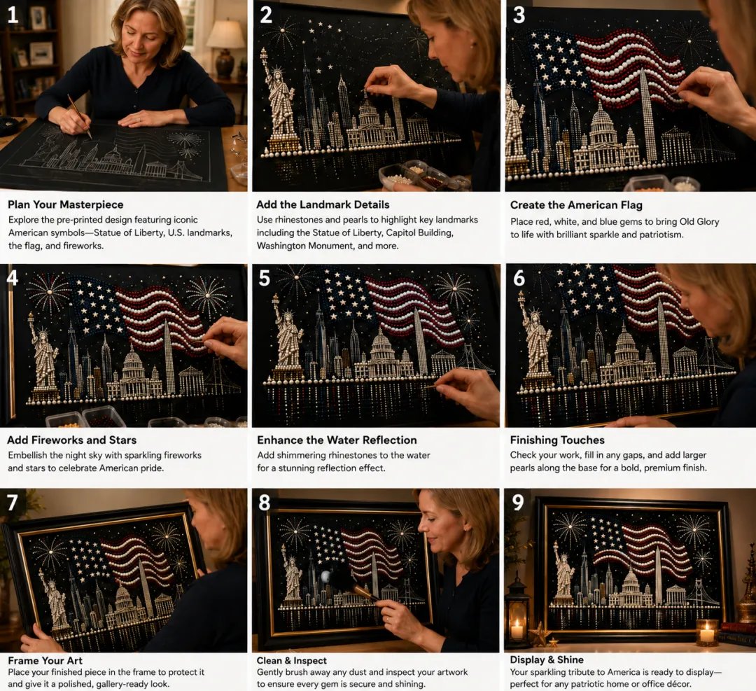 🦅🇺🇸 America 250th Anniversary Pearl Art Kit | DIY Patriotic Keepsake 1776-2026