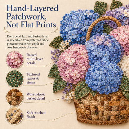 🔥LAST DAY 50% OFF - 🌸Floral Basket Patchwork DIY Kit | 3D Layered Fabric Flower Art Craft for Home Decor & Gifts