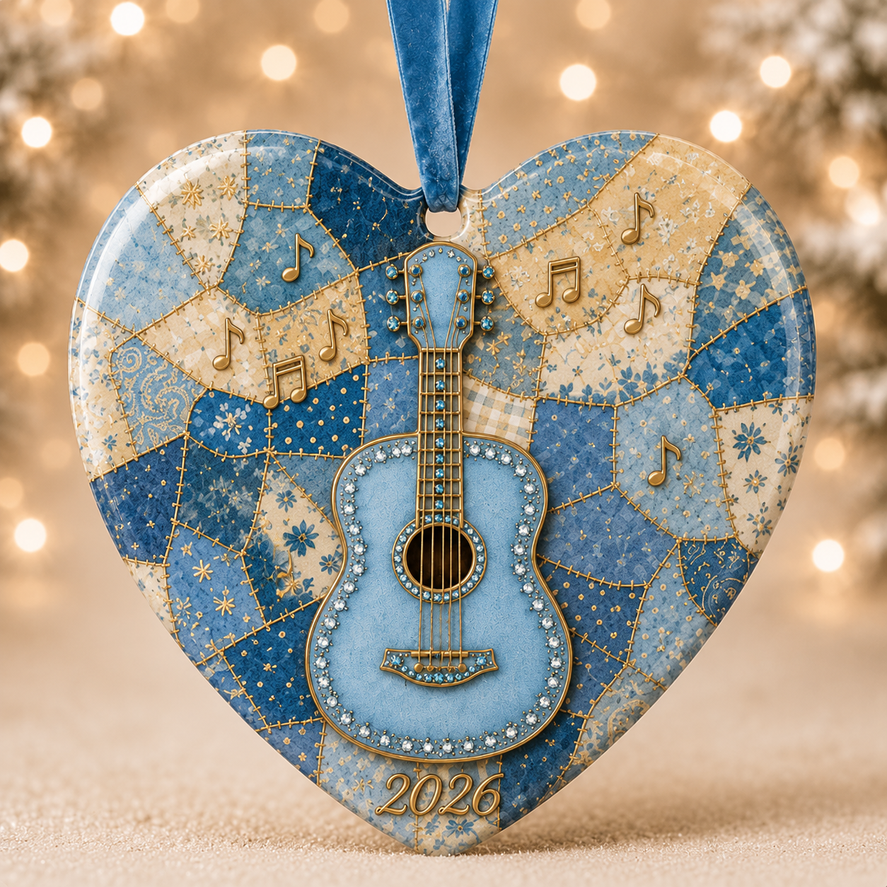🎁Last Day 60% OFF - Guitar Memorial Heart Ornament🎵