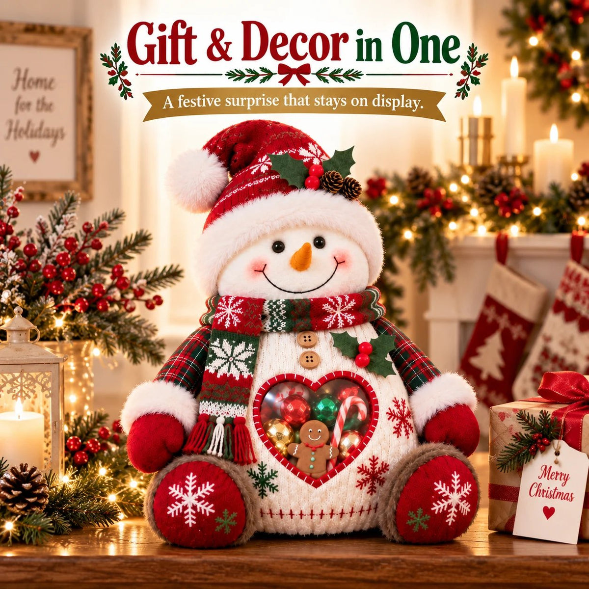 ⏰LAST DAY 50% OFF 💯🎅 Refillable Christmas Figurine Treat Holder 🍬