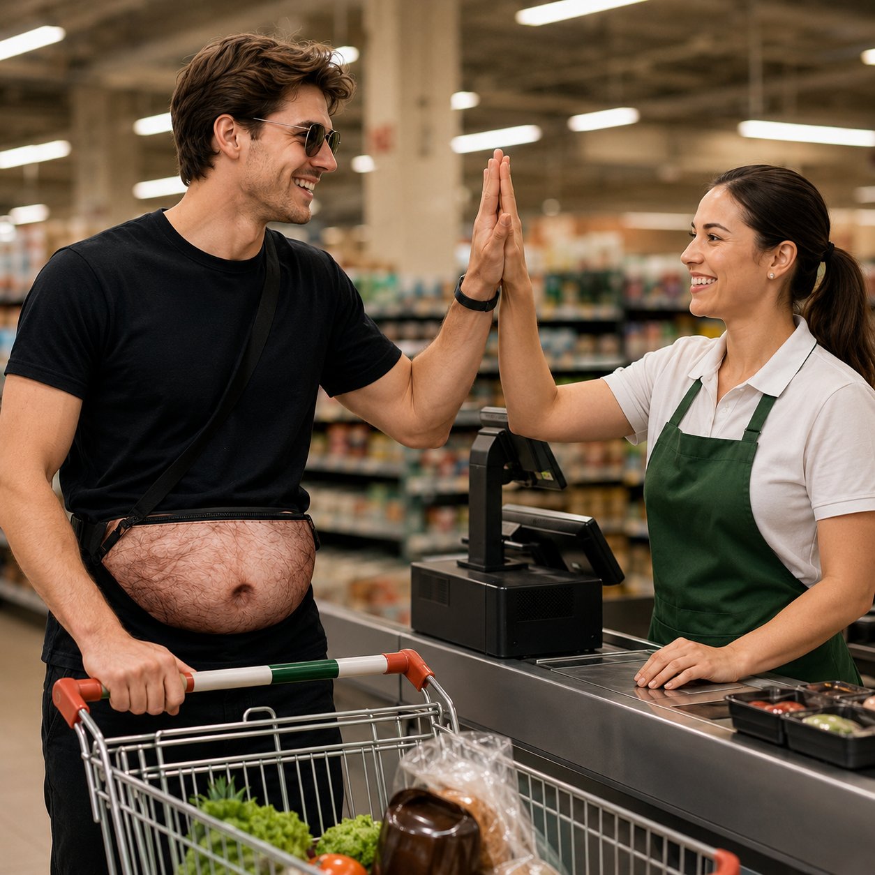 🔥 3D Prank Dad Bod Waist Bag