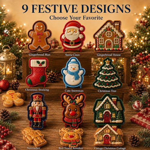 🎄 9-Design Christmas Mini Pie Mold Collection🥧✨