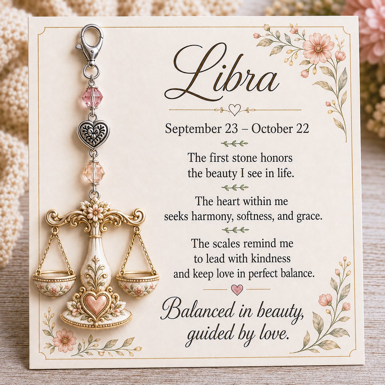 ✨  Commemorative keychains and cards featuring the birthstones of the 12 zodiac signs