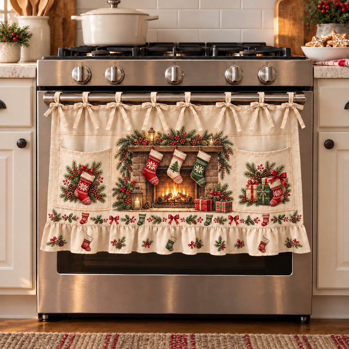 ⏳ Last Day 49% OFF – 🎄 Christmas Tie-On Pocket Curtain Collection