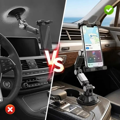 Adjustable Car Cup Holder Phone & Tablet Mount – 360° Rotating Universal Stand