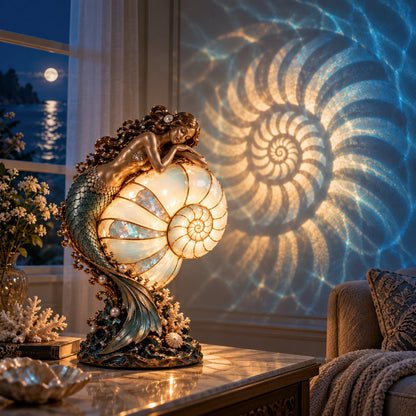 🔥Last Day 49% OFF🧜‍♀️ Moon-Tide Mermaid Nautilus Lamp