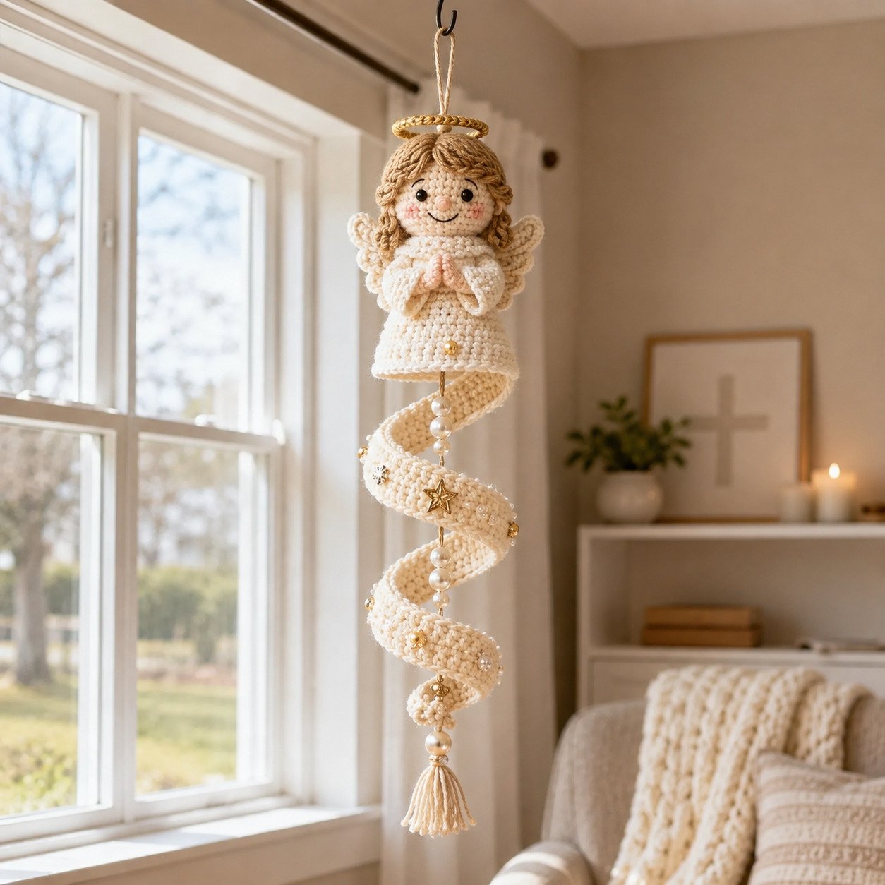 🔥LAST DAY 50% OFF - ✨ DIY Crochet Blessed Mother Spiral Hanging Ornament Kit – Handcraft a Heavenly Keepsake 🙏🧶