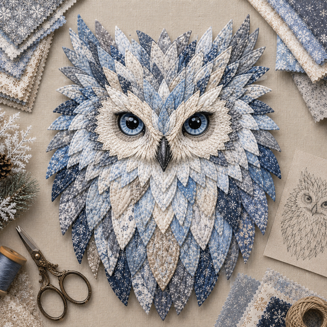 💥 LAST DAY 49% OFF - 🦉 Layered Fabric Owl Wall Art DIY Kit – Relaxing Craft, Beautiful Results (📦Buy 2 Free Shipping)