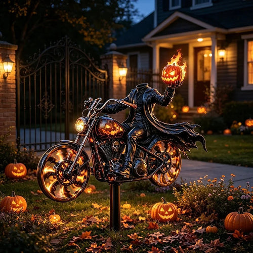 🎃 Halloween Motorcycle Garden Windmill 🏍️Upgrade to High-Speed Halloween Spooktacular 💨