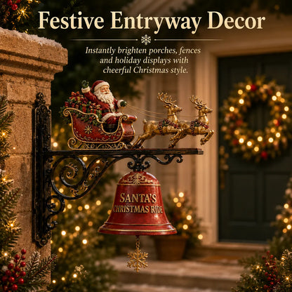🎅 Santa Sleigh with Reindeer & Bell | 3D Christmas Outdoor Decoration