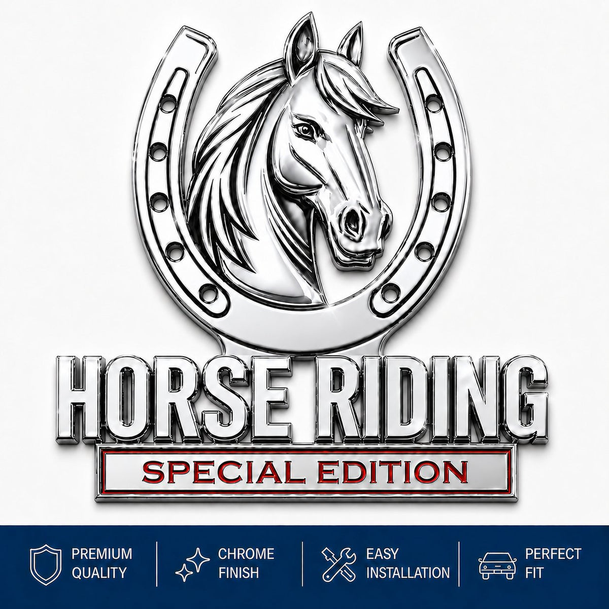 🐎 Horse Riding Special Edition 3D Chrome Metal Car Emblem