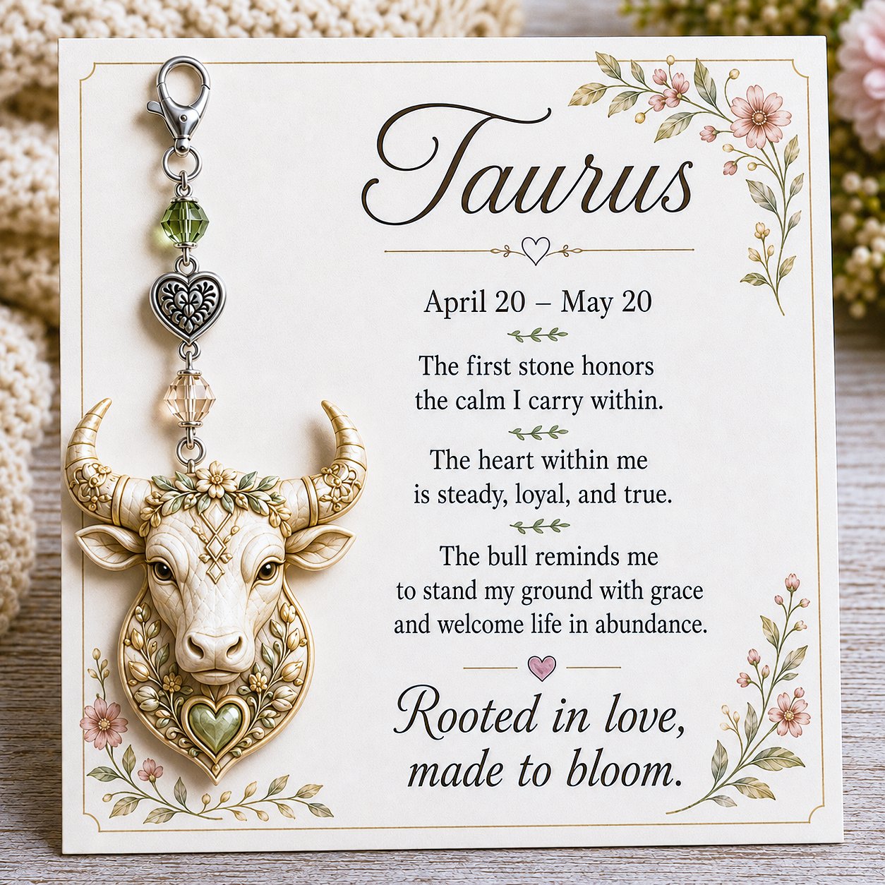 ✨  Commemorative keychains and cards featuring the birthstones of the 12 zodiac signs