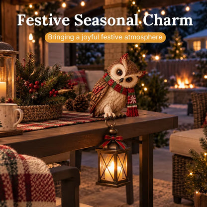 🦉Christmas Owl Lantern Figurine🎁✨