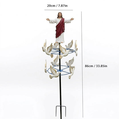 The Divine Jesus & Holy Dove Garden Wind Spinner