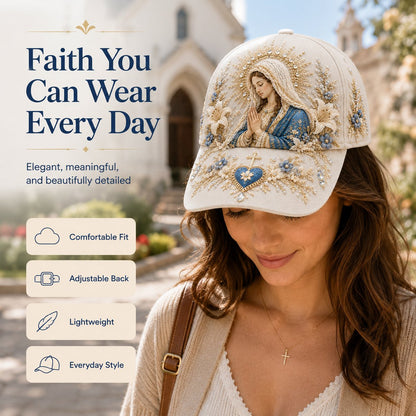 🔥 Last Day 49% OFF - ❤️ Sacred Faith Embroidered Baseball Cap | 3D Raised Christian Design, Unisex Comfortable Adjustable Hat for Church, Outdoor Walks & Daily Wear ✝️✨