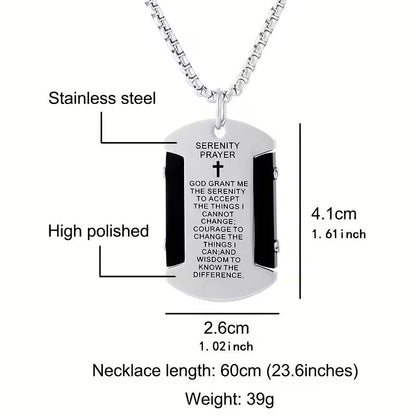 🔥2026 Bestseller🔥 Serenity Prayer Dog Tag Necklace – A Daily Reminder of Peace & Strength