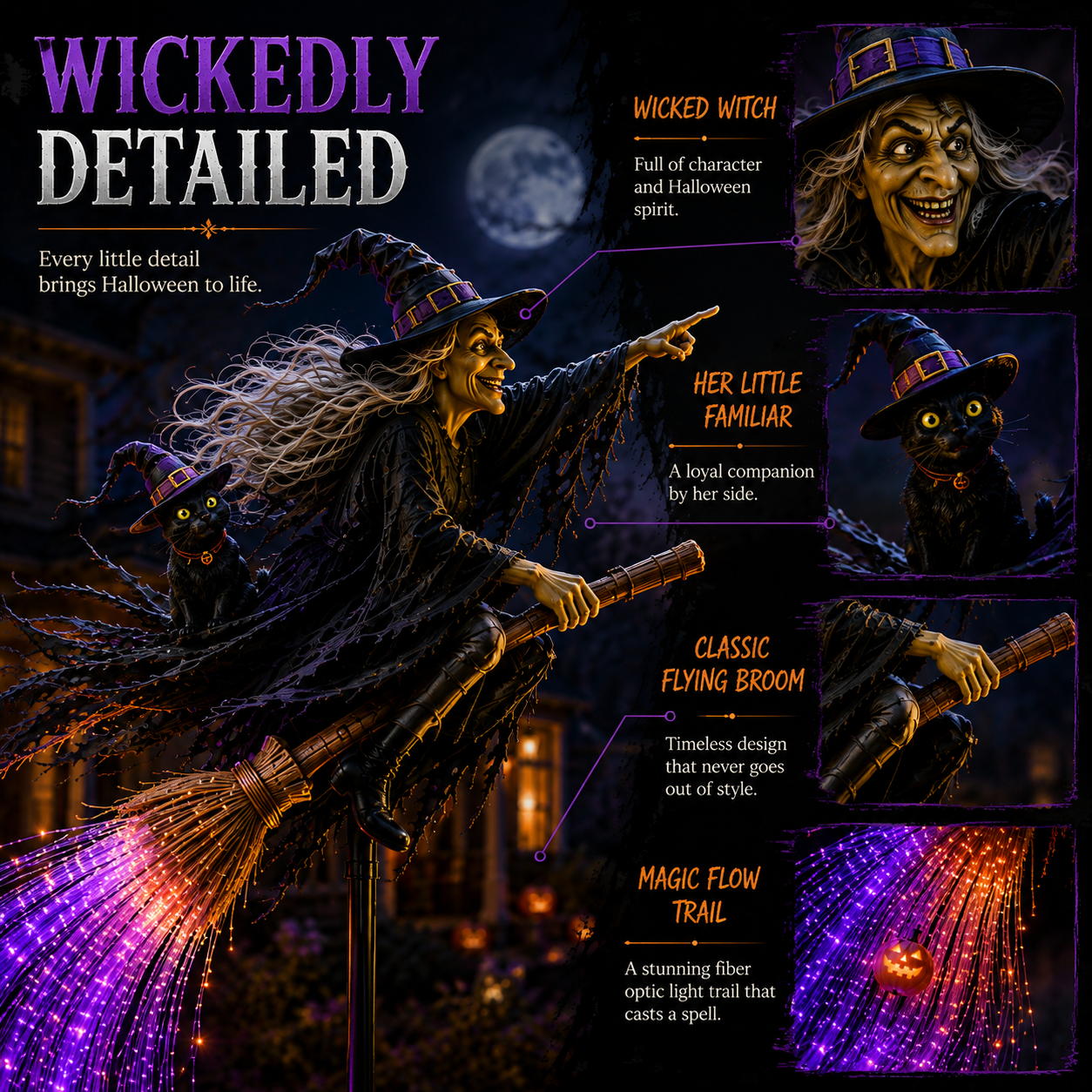 🎃 HALLOWEEN MAGIC SALE  50% OFF - Witch’s Magic Trail™ ✨ Solar Fiber Optic Yard Light