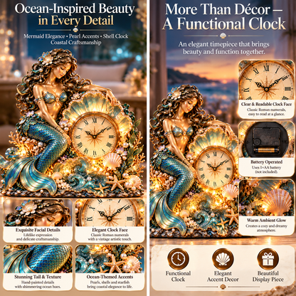 ✨ Last Day 50% OFF -🧜‍♀️Mermaid Pearl Clock
