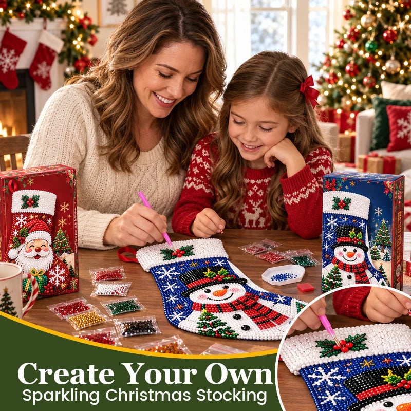 🎅 ✨ DIY Diamond Painting Christmas Stocking Kit - 🎄 Make a Christmas Stocking They’ll Remember