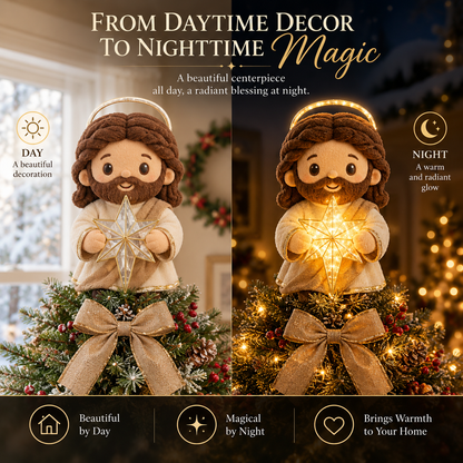 🕊️Cute Jesus Blessing Tree Topper – A Light of Faith for Your Christmas Tree
