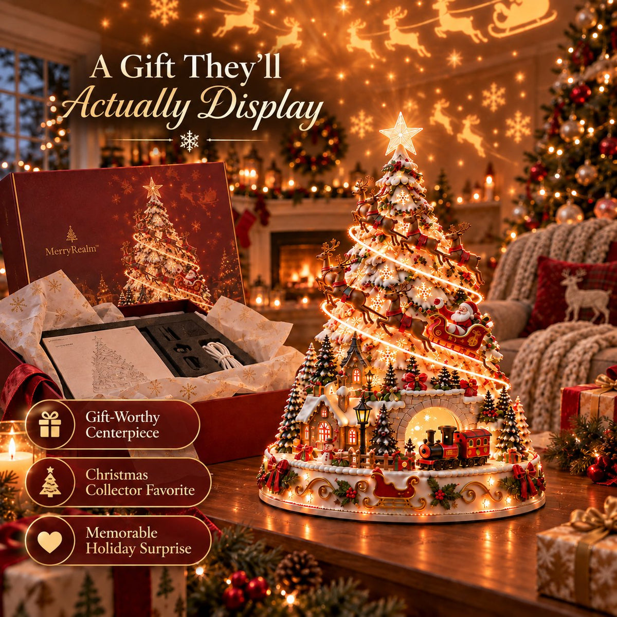 💯 60,000+ Sold - 🎄MerryRealm™ Christmas Village Lightscape Tree