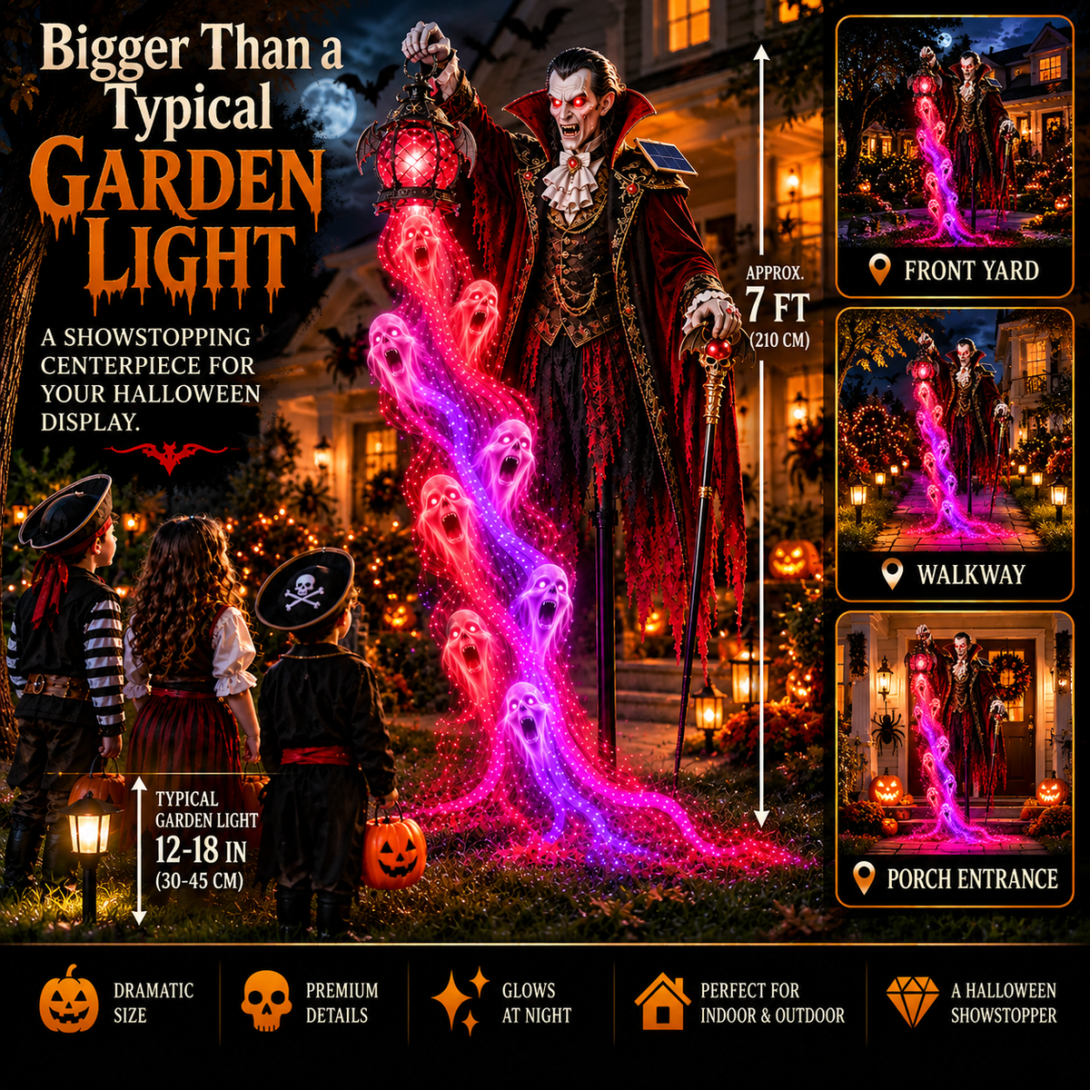 🎁 Today Only: 90% OFF 🎁🧛 Vampire Lord Crimson Soul Solar Garden Light