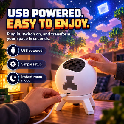 🎮 Pixel Fantasy Scene Projector – Ambient Decor for Gaming Rooms