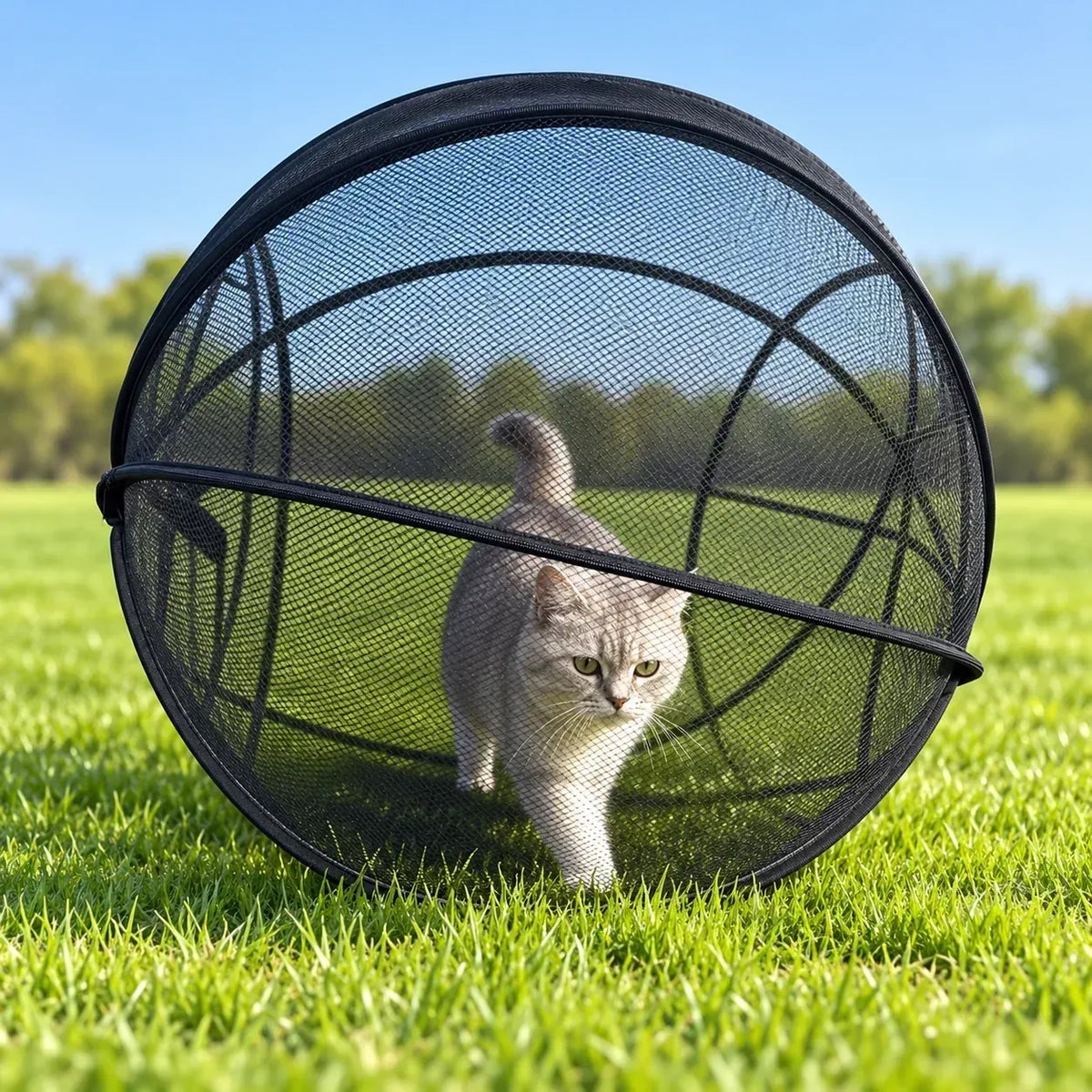 🐱🌿Rolling Mesh Cat Playpen