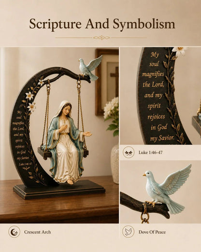 🙏 Blessed Virgin Mary Swing Statue – 7-Inch Faith-Inspired Resin Keepsake