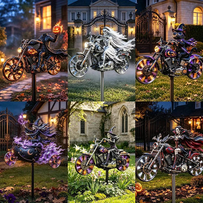 🎃 Halloween Motorcycle Garden Windmill 🏍️Upgrade to High-Speed Halloween Spooktacular 💨
