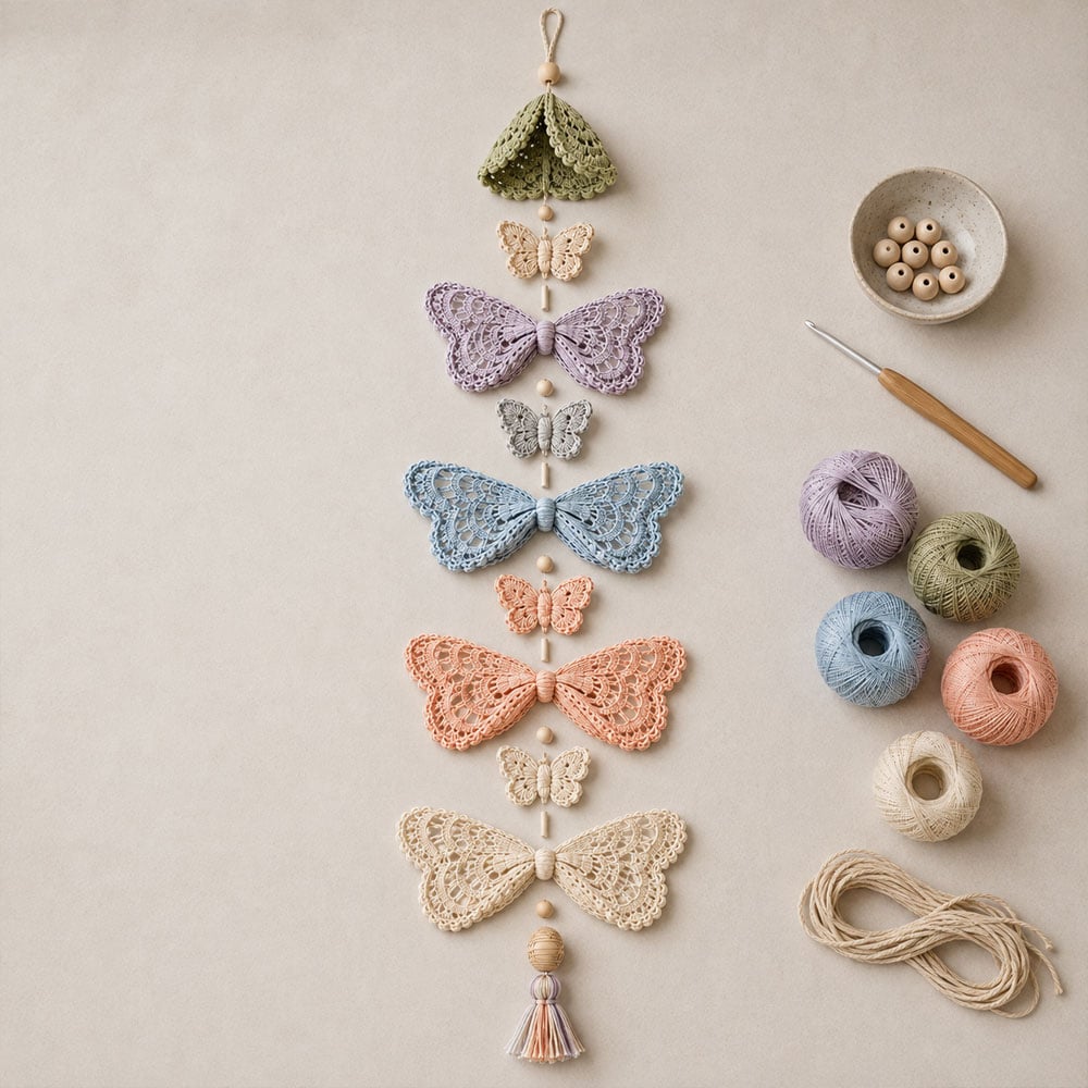 🔥LAST DAY 50% OFF - 🦋Butterfly Garden Cascade DIY Crochet Kit