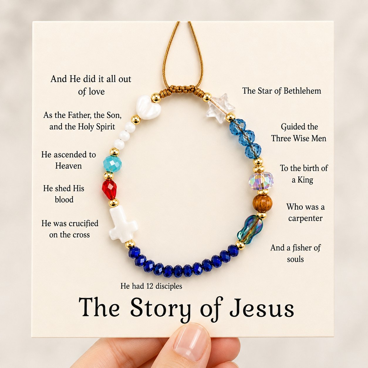 ✝️Handmade Story of Jesus Bracelet❤️Wear the Story. Carry the Faith.