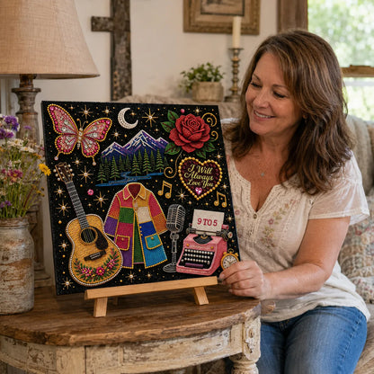 💥 LAST DAY 49% OFF – 🎤 Premium 3D Pearl Dolly Country Music Tribute Art Kit | Luxury Flocked Canvas with Scratch-Resistant Non-Fading Acrylic Resin Pearls & Faceted Drills DIY Keepsake Decor 💎✨