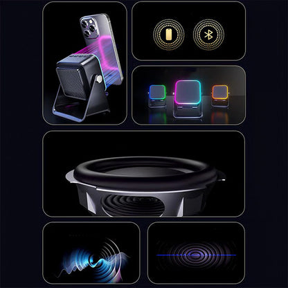 🔥50% OFF🔥 5-in-1 Wireless Speaker – Stereo Sound, RGB Light & Phone Stand