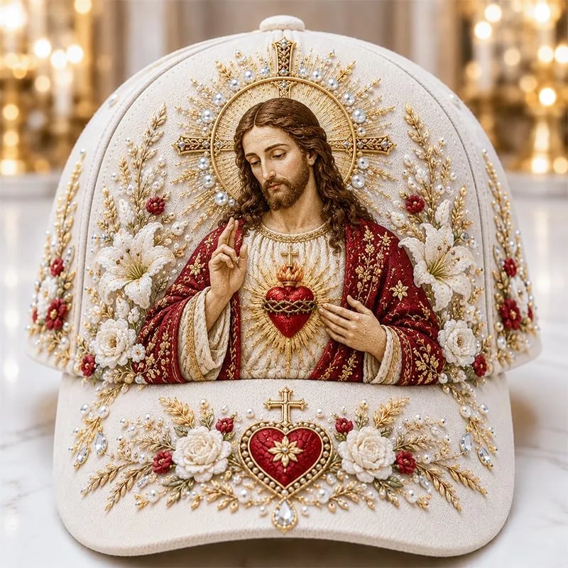 🔥 Last Day 49% OFF - ❤️ Sacred Faith Embroidered Baseball Cap | 3D Raised Christian Design, Unisex Comfortable Adjustable Hat for Church, Outdoor Walks & Daily Wear ✝️✨