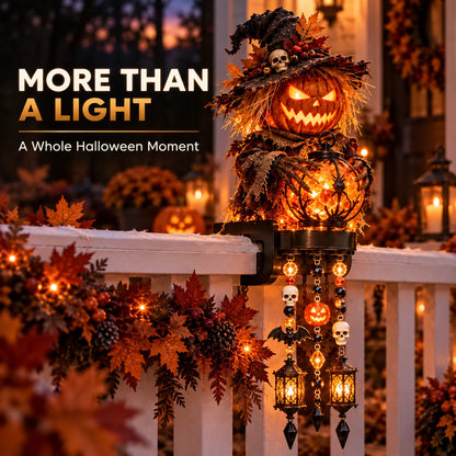 🎃 Halloween Character Glow Cascade Railing Lights – Pumpkin, Witch, Ghost & Black Cat