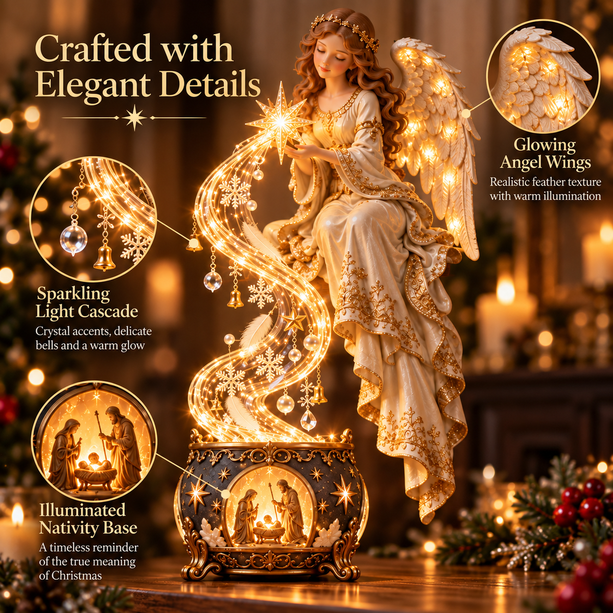 ✨Last Day 49% OFF✨Heavenly Angel Nativity Starfall Light