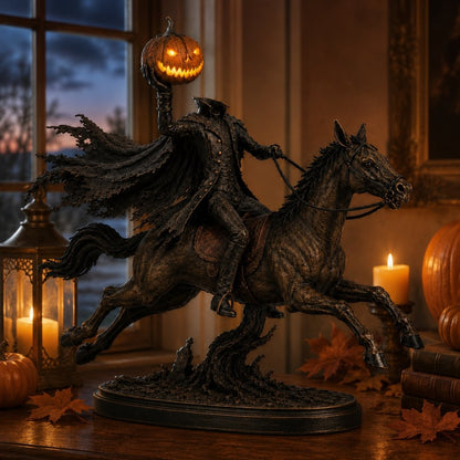 🎃🏇Midnight Chase Headless Horseman Statue