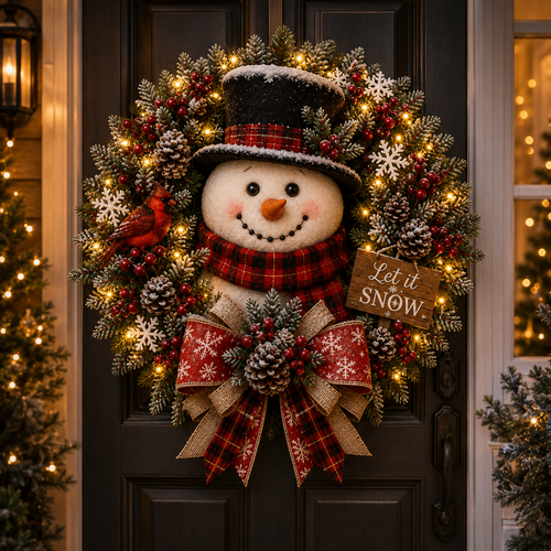 🔥Hot Sale 49% OFF-⛄ Snowman Glow Christmas Wreath