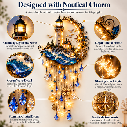 🔥Last Day 49% OFF🔥🌊 Lighthouse Starlight Cascade™ – Lighted Coastal Wall Decor
