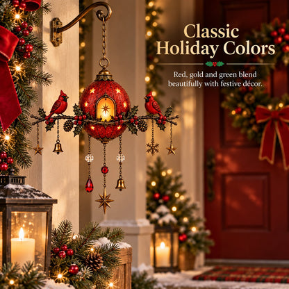 🐦❤️Illuminated Red Cardinal Christmas Ornament – Festive wall decoration with warm light✨