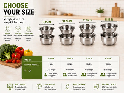 🔥Hot Sale 50% OFF 🎁3-in-1 Stainless Steel Grater Bowl & Colander Set