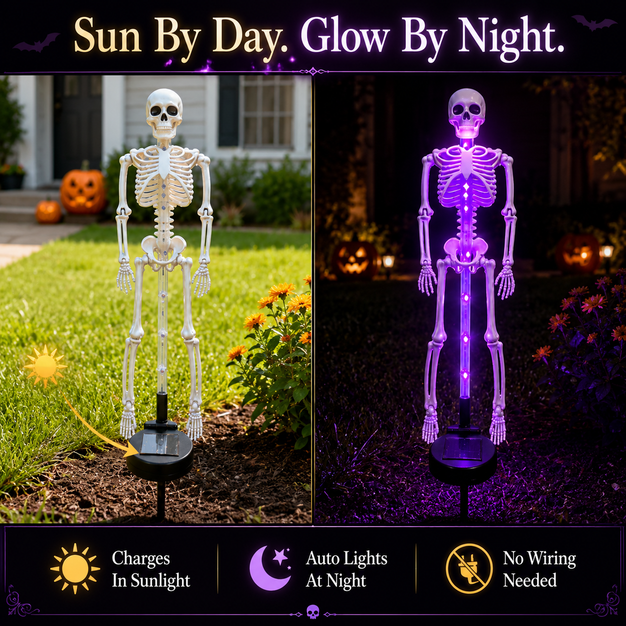🎃Halloween Early Bird Special 60% OFF 💀Skeleton Solar Light Garden Stake