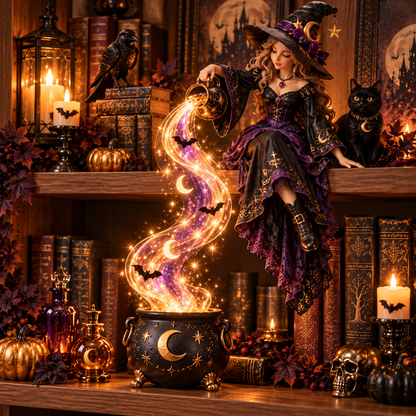 🧙 49% OFF | Witch Cascade Shelf Light – A Magical Glow for Halloween Night ✨